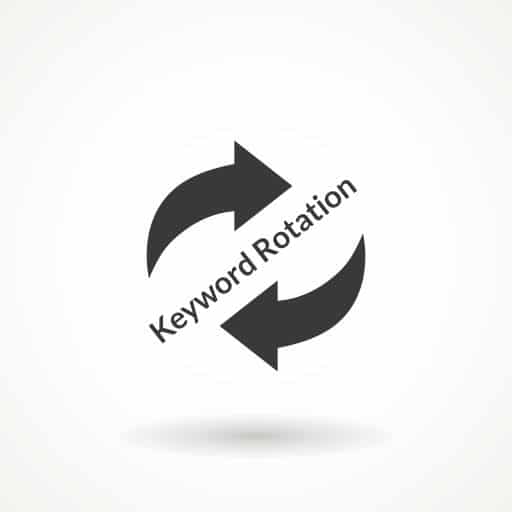 5 SEO Tips to Grow Amazon Sales 1 Seller central management icon with keyword rotation arrows on a white background.