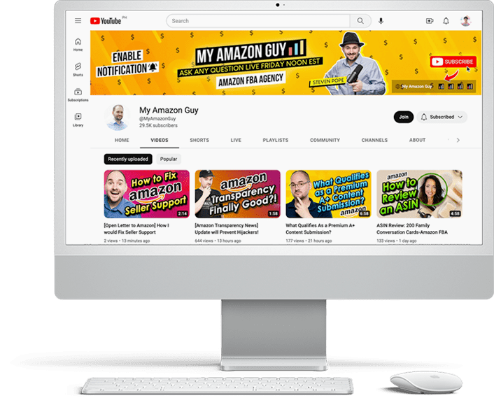 Thank You for Signing Up - My Amazon Guy 1 A computer screen displaying a YouTube page featuring "My Amazon Guy" content.