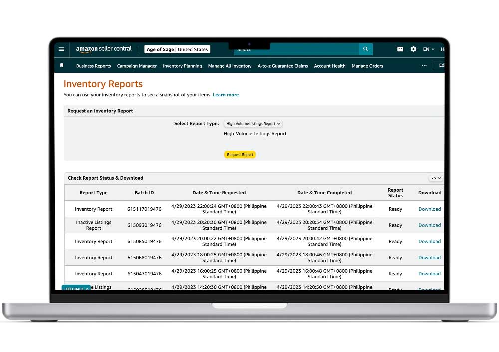 Amazon Inventory Report