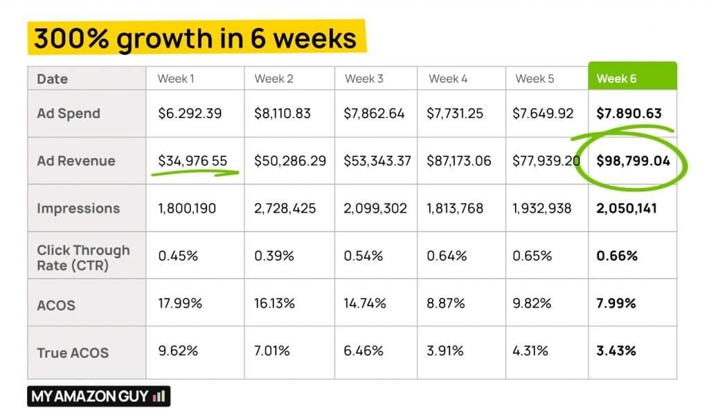 My Amazon Guy - Book-A-Call Confirmed 5 Big Growth in 4 weeks My Amazon Guy Testimonial 1024x602 1