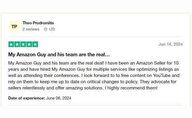 Amazon Agency vs Million Dollar Sellers: Why You're a Fool If You Think You Can Do It Alone 8 My Amazon Guy Testimonial