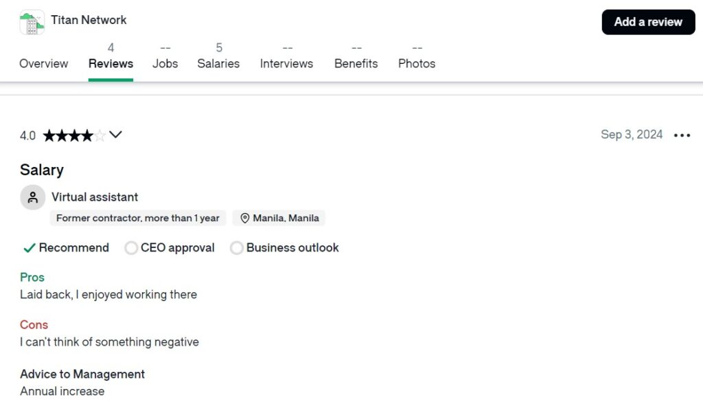 Amazon Agency vs Titan Network: Don't Risk The DIY Route 13 Amazon Agency vs Titan Network Titan Glassdoor Employee Review