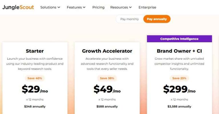Helium 10 vs Jungle Scout: 2024 Amazon Seller Tools Comparison 3 Amazon Seller Tools Helium 10 vs Jungle Scout Pricing Jungle Scout