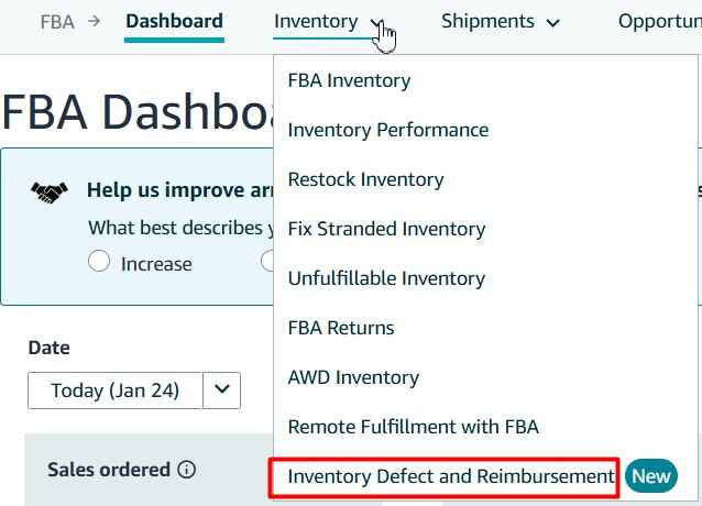 Amazon Launched New Inventory Defect and Reimbursement Portal: 6 Actionable Insights for Amazon Sellers 3 Amazon Launched New Inventory Defect and Reimbursement Portal Access 1a