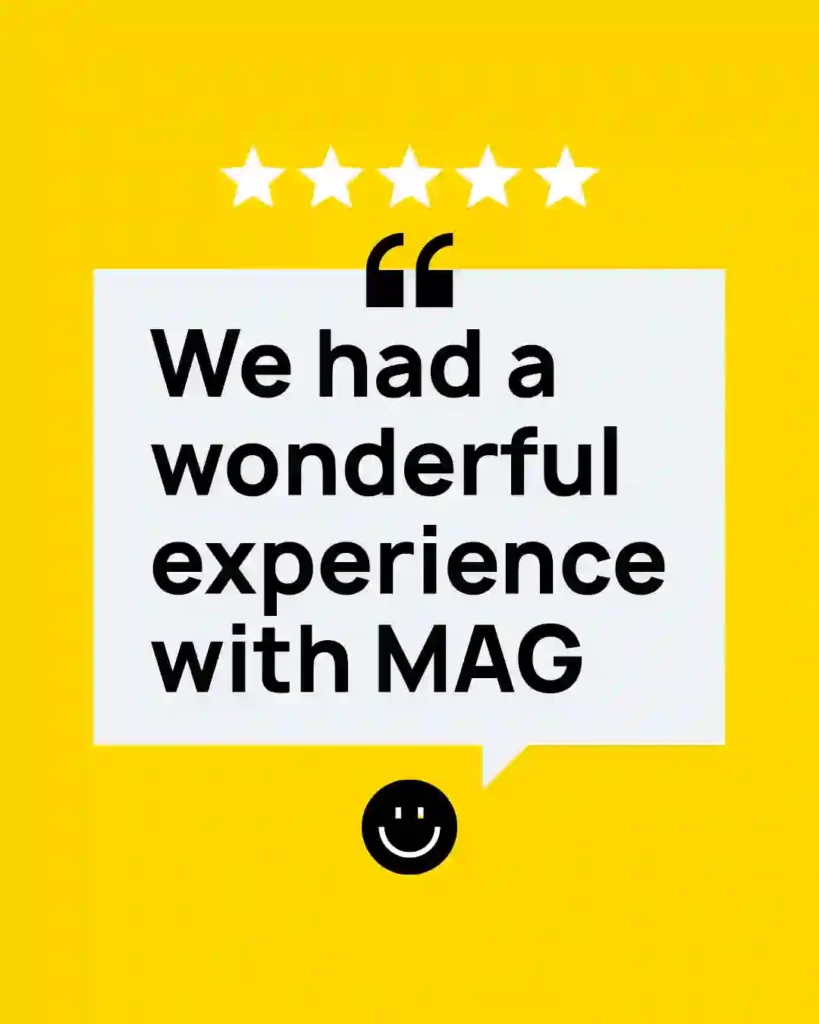 We had a wonderful experience with MAG 1 copy