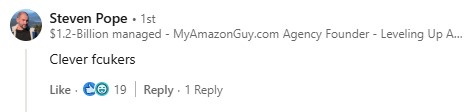 My Amazon Guy vs Canopy Steven's snarky comment on a LI post