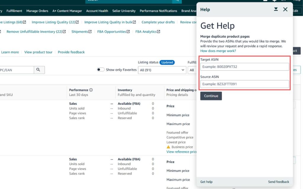 How to Successfully Change UPC Code on Amazon - Create a New ASIN and Merge Step 4