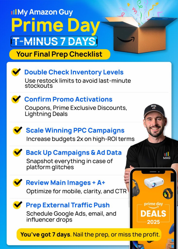 Amazon Prime Day Seller Updates - Prime Day T-Minus Days Checklist