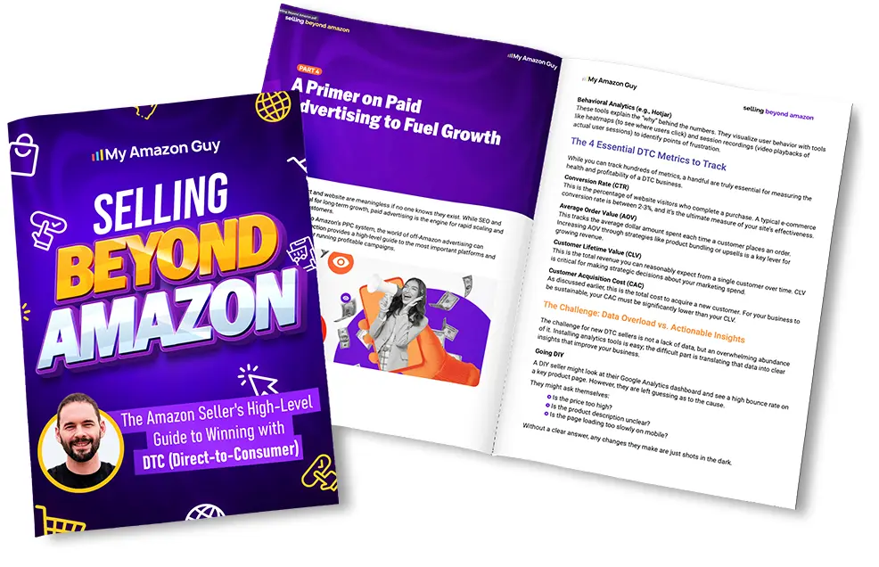 DTC Growth Stack 29 dtc selling beyond amazon magazine mockup spread
