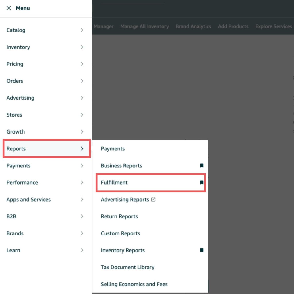 Amazon Reimbursement Guide - Amazon Fulfillment Reports Step 1