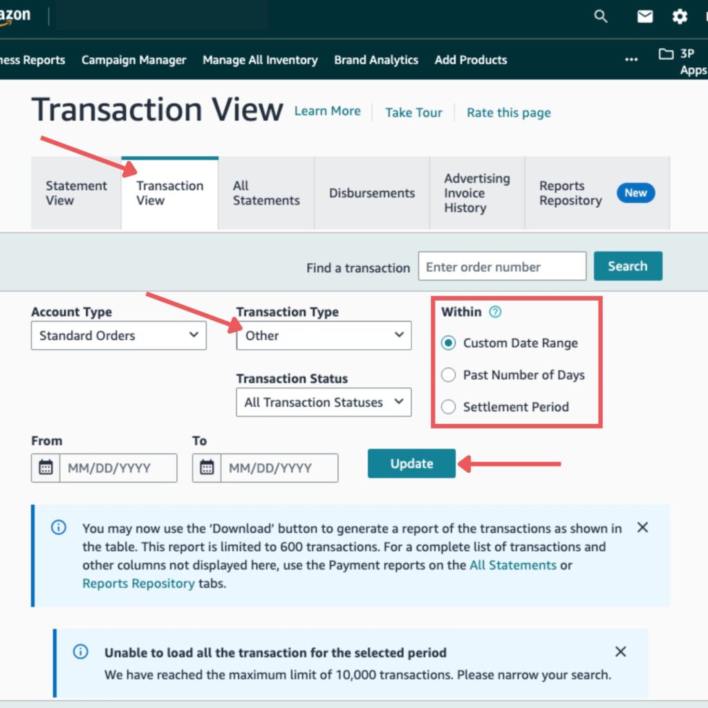 Amazon Reimbursement Guide - Amazon Fulfillment Reports Step 4