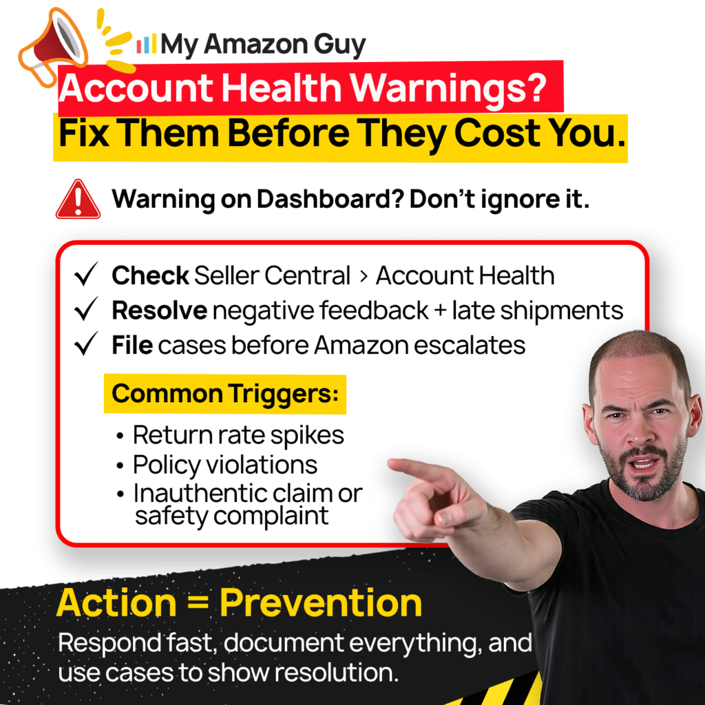 Selling Branded Products on Amazon - Account Health Warnings Fix Them Before They Cost You