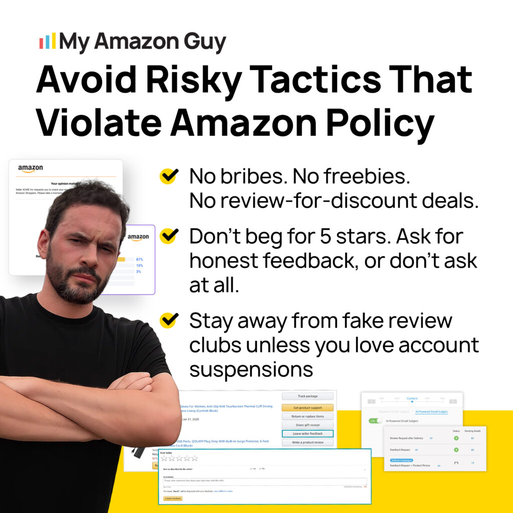Amazon Product Review Management - Avoid Risky Tactics That Violate Amazon Policy