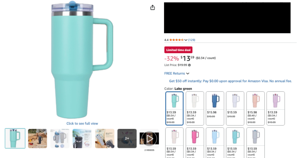 Amazon Variation Relationships - Example of an Amazon Product Variation