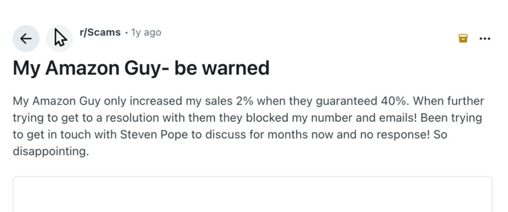 Responding to My Amazon Guy Reddit Reviews - Negative Reddit Review
