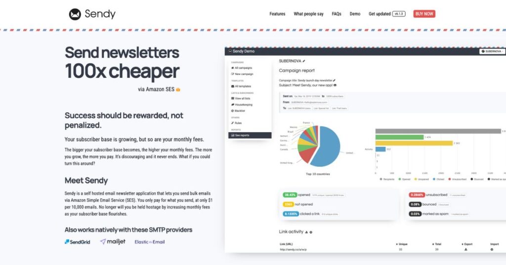 Top Amazon Email Marketing Tools - Sendy