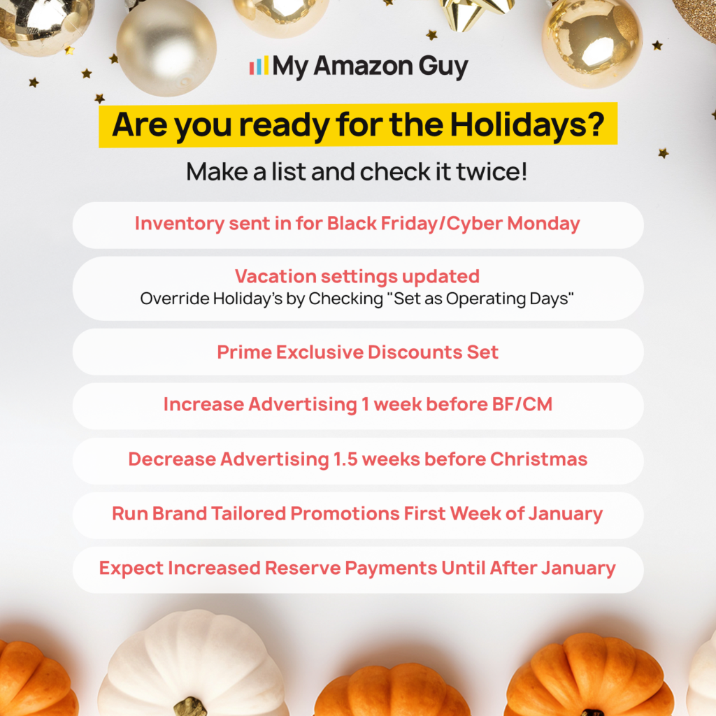 Amazon Holiday Settings Widget - Holiday Checklist