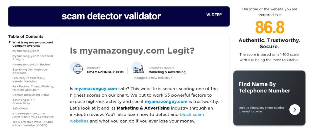 MAG vs GNO Partners My Amazon Guy has a legit website according to scam detector