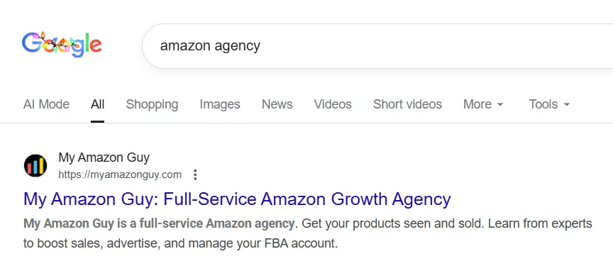 MAG vs GNO Partners My Amazon Guy ranks high on Google SERPS for amazon agency min