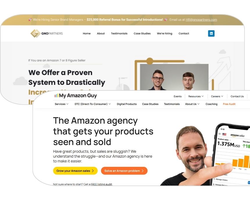 MAG vs GNO Partners above top of fold comparison