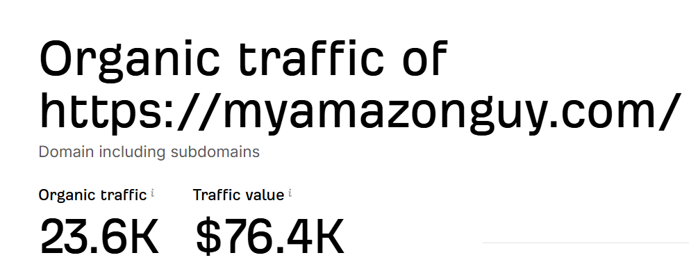 My Amazon Guy vs Pirawna MAG 23.6k Organic Traffic Ahrefs